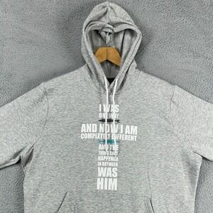 The Chosen Mens Hoodie Sweatshirt XL Grey Graphic Print Pullover‎ Drawstring NEW